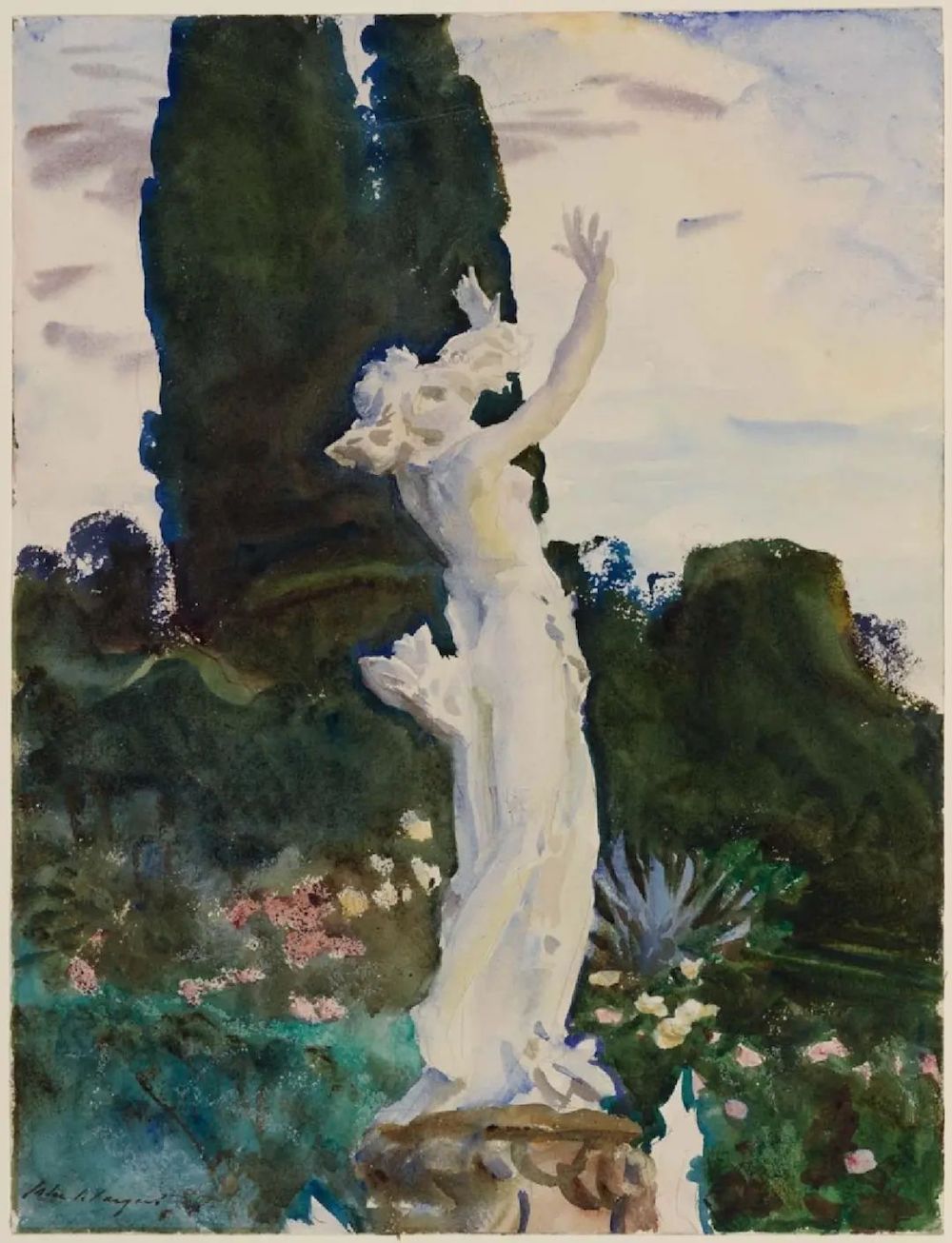 《达芙妮》，约翰·辛格·萨金特，1910年，半透明的水彩，加上不透明的水彩和抗蜡剂的笔触点缀，绘于纸上底稿之上