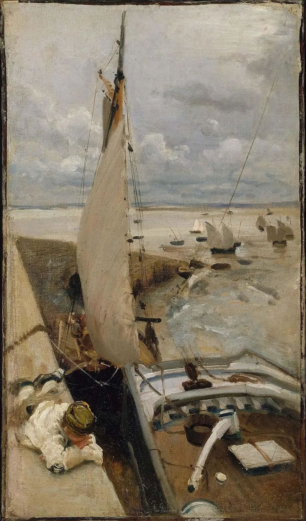 《坎卡莱港的退潮》，约翰·辛格·萨金特，1878年，布面油画