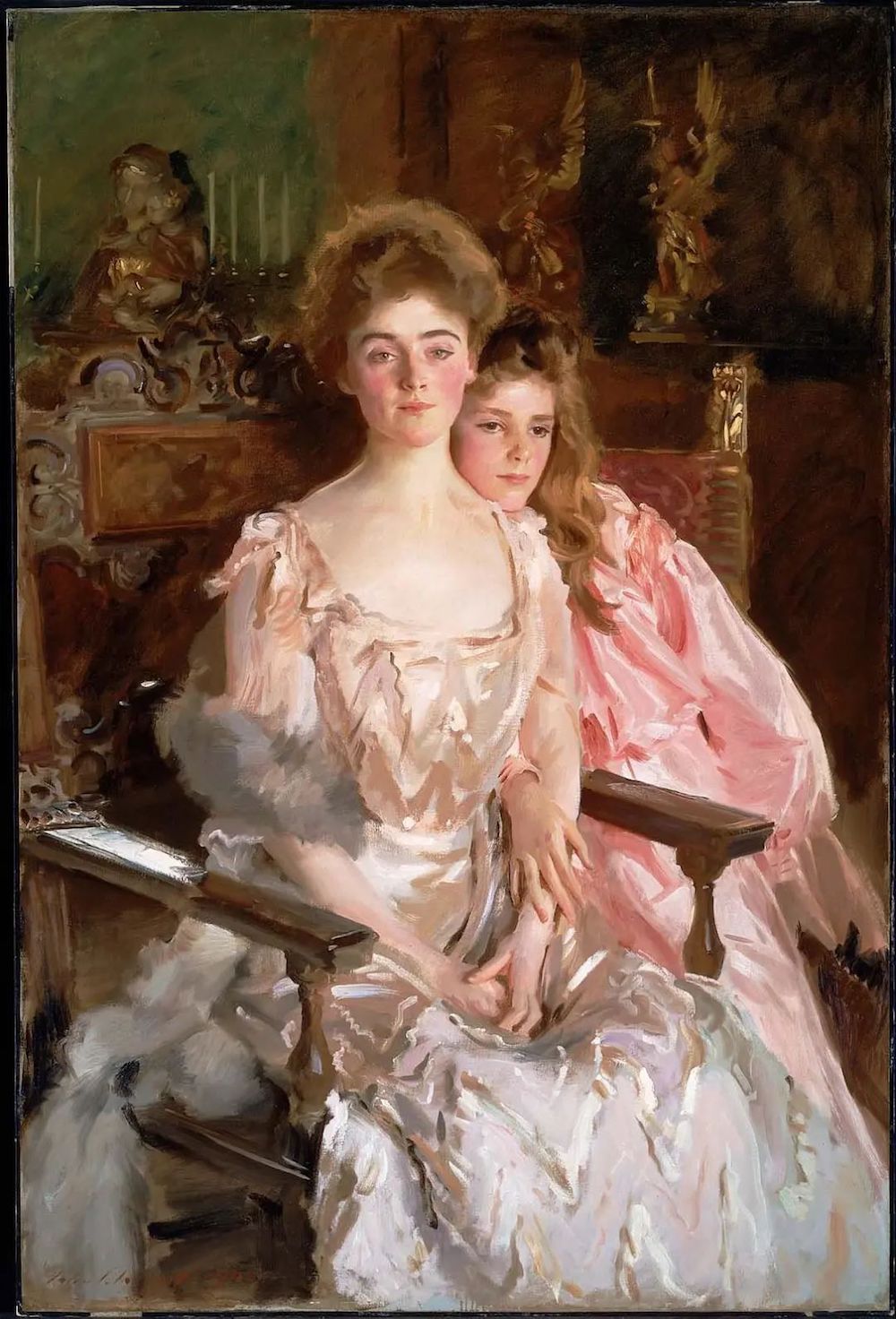 《沃伦夫人和她的女儿蕾切尔》，约翰·辛格·萨金特，1903年，布面油画
