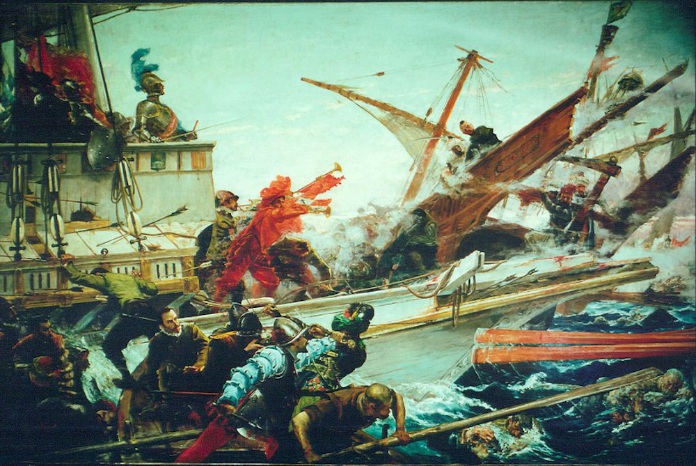 《勒潘托战役》，胡安·卢纳，1887年，马德里参议院大厦 藏