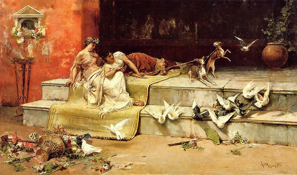 《罗马侍女》，胡安·卢纳，1882年，私人收藏