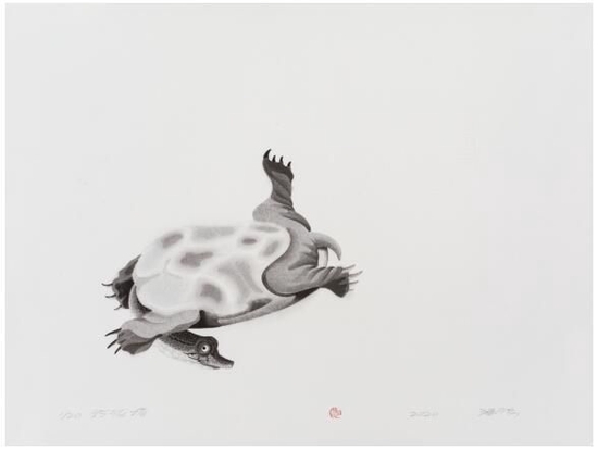 《玲珑塔》，水印木刻版画，74.3×55cm，2020