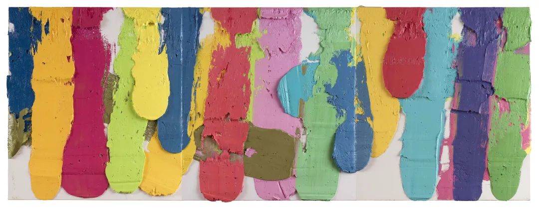 《直立的彩虹 二》，布面油画，180 x 480 cm，2019