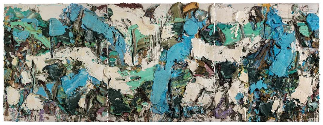 《失去白云》，布面油画，180 x 480 cm，2017