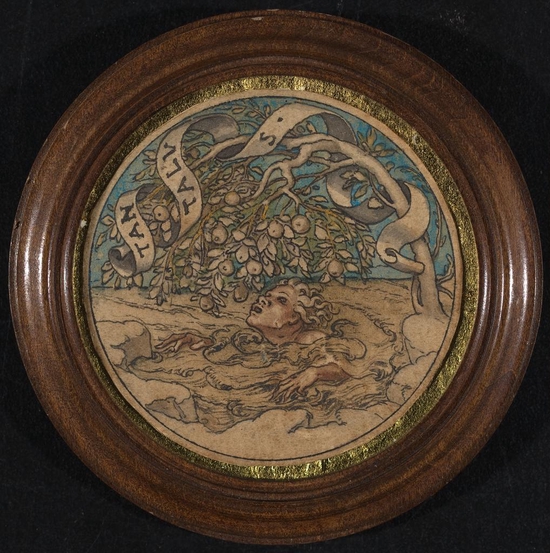 荷尔拜因，《坦塔罗斯（希腊神话宙斯之子）》，水彩附金色浮雕，1535-1540，华盛顿国家美术馆藏