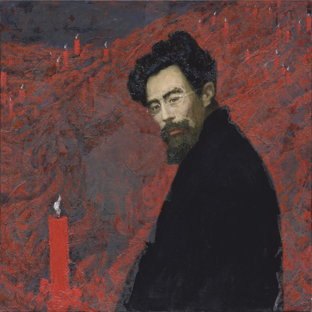 《闻一多像》，闻立鹏，布面油画  116cm×116cm  2016年