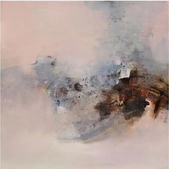 六月的碛口古镇 综合材料绘画 100cm x 100cm 2009