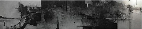 综合材料绘画 800cmX150cm