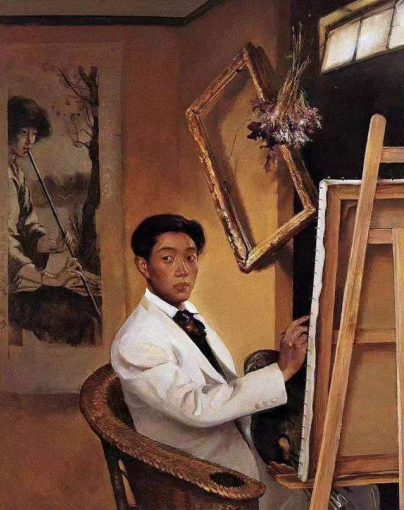 55夏葆元《巴黎遗韻》徐悲鸿与蒋碧薇 72x76cm 布面油画 2007年.png