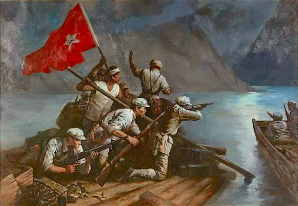 32邱瑞敏 章德明《巧渡金沙江》  油画.png