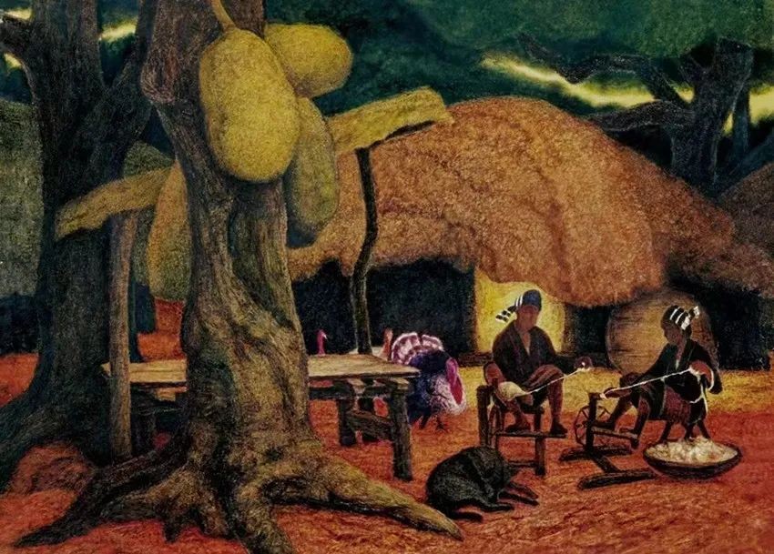 王锐，用热烈豪放的笔触，绚烂明快的色彩，让热带雨林魅力独具